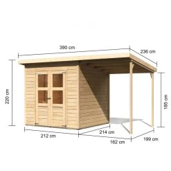 Abri De Jardin En Bois Massif 4,54m² Merseburg 4 + Appentis 169x194cm- Karibu 10 Abri De Jardin En Bois Massif 4,54m² Merseburg 4 + Appentis 169x194cm- Karibu -Nesling Magasin abri de jardin en bois massif 454m merseburg 4 appentis 169x194cm karibu 2