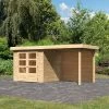 Abri De Jardin En Bois Massif 4,62m² Askola 2 Avec Appentis 240cm Et Paroi Arrière – Karibu 2 Abri De Jardin En Bois Massif 4,62m² Askola 2 Avec Appentis 240cm Et Paroi Arrière – Karibu -Nesling Magasin abri de jardin en bois massif 462m askola 2 avec appentis 240cm et paroi arriere woodfeeling