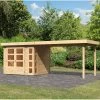 Abri De Jardin En Bois Massif 5,25m² Kerko 3 Avec Appentis 280cm – Karibu 1 Abri De Jardin En Bois Massif 5,25m² Kerko 3 Avec Appentis 280cm – Karibu -Nesling Magasin abri de jardin en bois massif 525m kerko 3 avec appentis 280cm woodfeeling