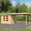 Abri De Jardin En Bois Massif 5,95m² Askola 3,5 Avec Appentis 280cm – Karibu -Nesling Magasin abri de jardin en bois massif 595m askola 35 avec appentis 280cm woodfeeling