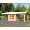 Abri De Jardin En Bois Massif 5,95m² Theres 3 Avec Deux Auvents – Karibu -Nesling Magasin abri de jardin en bois massif 595m theres 3 avec deux auvents karibu