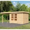 Abri De Jardin En Bois Massif 6,25m² Retola 2 Avec Armoire Intégrée Et Appentis 240cm – Karibu -Nesling Magasin abri de jardin en bois massif 625m retola 2 avec armoire integree et appentis 240cm woodfeeling