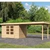 Abri De Jardin En Bois Massif 6,55m² Askola 4 Avec Appentis 280cm – Karibu 1 Abri De Jardin En Bois Massif 6,55m² Askola 4 Avec Appentis 280cm – Karibu -Nesling Magasin abri de jardin en bois massif 655m askola 4 avec appentis 280cm woodfeeling