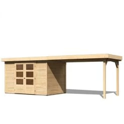 Abri De Jardin En Bois Massif 6,55m² Askola 4 Avec Appentis 280cm – Karibu 10 Abri De Jardin En Bois Massif 6,55m² Askola 4 Avec Appentis 280cm – Karibu -Nesling Magasin abri de jardin en bois massif 655m askola 4 avec appentis 280cm woodfeeling 2