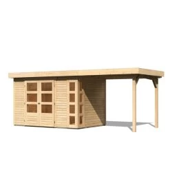 Abri De Jardin En Bois Massif 6,55m² Kerko 4 Avec Appentis 240cm – Karibu 11 Abri De Jardin En Bois Massif 6,55m² Kerko 4 Avec Appentis 240cm – Karibu -Nesling Magasin abri de jardin en bois massif 655m kerko 4 avec appentis 240cm woodfeeling 3