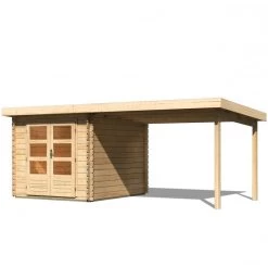 Abri De Jardin En Bois Massif 7,04m² Bastrup 4 Avec Appentis 300cm – Karibu -Nesling Magasin abri de jardin en bois massif 704m bastrup 4 avec appentis 300cm woodfeeling 2