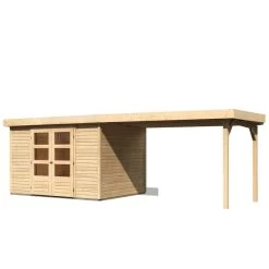 Abri De Jardin En Bois Massif 7,43m² Askola 5 Avec Appentis 280cm – Karibu 10 Abri De Jardin En Bois Massif 7,43m² Askola 5 Avec Appentis 280cm – Karibu -Nesling Magasin abri de jardin en bois massif 743m askola 5 avec appentis 280cm woodfeeling 2
