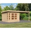 Abri De Jardin En Bois Massif 7,50m² Kastorf 6 Avec Appentis 320cm – Karibu -Nesling Magasin abri de jardin en bois massif 750m kastorf 6 avec appentis 320cm karibu