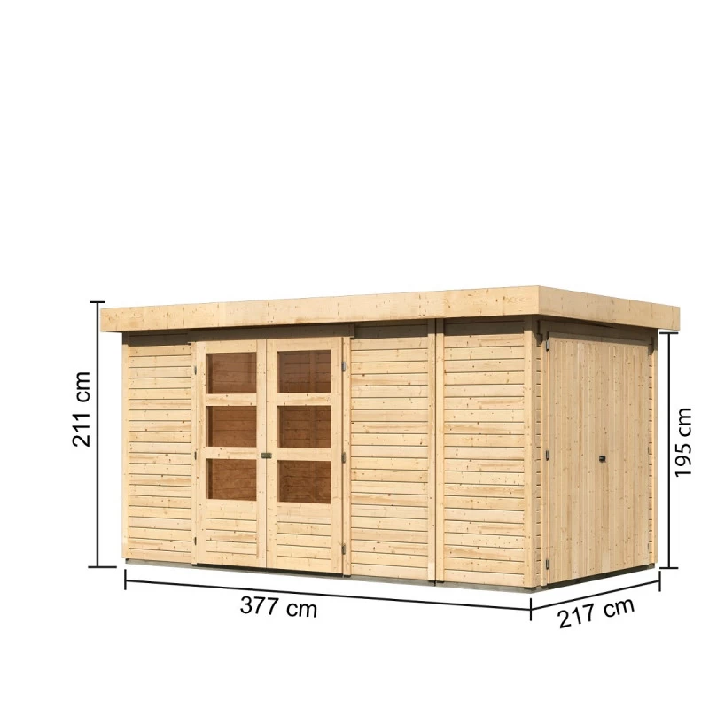 Abri De Jardin En Bois Massif 8,18m² Retola 5 Avec Armoire Intégrée – Karibu 4 Abri De Jardin En Bois Massif 8,18m² Retola 5 Avec Armoire Intégrée – Karibu – Image 2