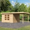 Abri De Jardin En Bois Massif 9,24m² Askola 6 Avec Appentis 240cm – Karibu -Nesling Magasin abri de jardin en bois massif 924m askola 6 avec appentis 240cm woodfeeling