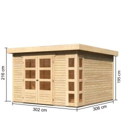Abri De Jardin En Bois Massif 9,24m² Kerko 6 – Karibu -Nesling Magasin abri de jardin en bois massif 924m kerko 6 woodfeeling 1