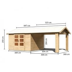 Abri De Jardin En Bois Massif 9,24m² Theres 7 Avec Un Auvent – Karibu 9 Abri De Jardin En Bois Massif 9,24m² Theres 7 Avec Un Auvent – Karibu -Nesling Magasin abri de jardin en bois massif 924m theres 7 avec un auvent karibu 1