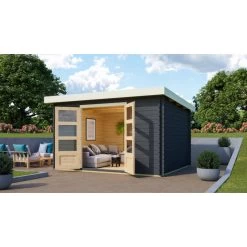 Abri De Jardin En Bois Massif Anthracite 10,60m² Bastrup 7 – Karibu 11 Abri De Jardin En Bois Massif Anthracite 10,60m² Bastrup 7 – Karibu -Nesling Magasin abri de jardin en bois massif anthracite 1060m bastrup 7 woodfeeling 3