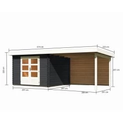 Abri De Jardin En Bois Massif Anthracite 8,82m² Bastrup 5 Avec Appentis 300cm Et Paroi Arrière – Karibu 9 Abri De Jardin En Bois Massif Anthracite 8,82m² Bastrup 5 Avec Appentis 300cm Et Paroi Arrière – Karibu -Nesling Magasin abri de jardin en bois massif anthracite 882m bastrup 5 avec appentis 300cm et paroi arriere woodfeeling 1