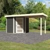 Abri De Jardin En Bois Massif Gris Terre 4,62m² Schwandorf 3 Avec Appentis 240cm – Karibu 2 Abri De Jardin En Bois Massif Gris Terre 4,62m² Schwandorf 3 Avec Appentis 240cm – Karibu -Nesling Magasin abri de jardin en bois massif gris terre 462m schwandorf 3 avec appentis 240cm woodfeeling