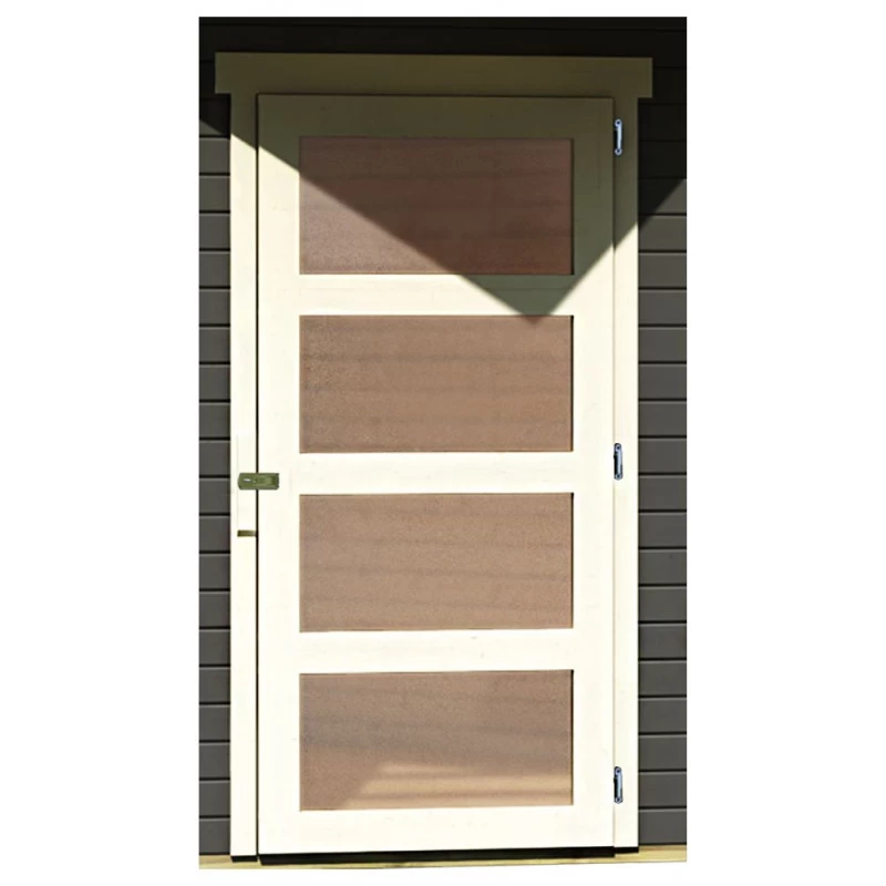 Abri De Jardin En Bois Massif Gris Terre 5,95m² Schwandorf 5 Avec Appentis 240cm Et Paroi Arrière – Karibu 7 Abri De Jardin En Bois Massif Gris Terre 5,95m² Schwandorf 5 Avec Appentis 240cm Et Paroi Arrière – Karibu – Image 5