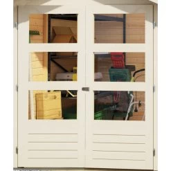 Abri De Jardin En Bois Massif Gris Terre 6,55m² Kerko 4 Avec Appentis 240cm – Karibu -Nesling Magasin abri de jardin en bois massif gris terre 655m kerko 4 avec appentis 240cm woodfeeling 4