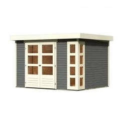 Abri De Jardin En Bois Massif Gris Terre 7,43m² Kerko 5 – Karibu -Nesling Magasin abri de jardin en bois massif gris terre 743m kerko 5 woodfeeling 2