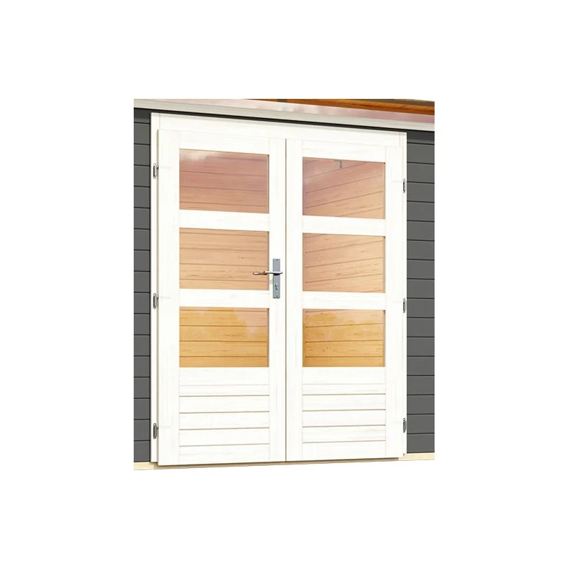 Abri De Jardin En Bois Massif Gris Terre 7,50m² Kastorf 6 Avec Appentis 320cm – Karibu 6 Abri De Jardin En Bois Massif Gris Terre 7,50m² Kastorf 6 Avec Appentis 320cm – Karibu – Image 4