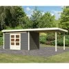 Abri De Jardin En Bois Massif Gris Terre 8,88m² Kandern 7 Avec Appentis 320cm – Karibu 2 Abri De Jardin En Bois Massif Gris Terre 8,88m² Kandern 7 Avec Appentis 320cm – Karibu -Nesling Magasin abri de jardin en bois massif gris terre 888m kandern 7 avec appentis 320cm woodfeeling