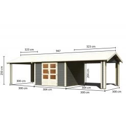 Abri De Jardin En Bois Massif Gris Terre 9,24m² Theres 7 Avec Deux Auvents – Karibu 10 Abri De Jardin En Bois Massif Gris Terre 9,24m² Theres 7 Avec Deux Auvents – Karibu -Nesling Magasin abri de jardin en bois massif gris terre 924m theres 7 avec deux auvents karibu 2