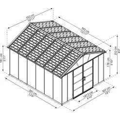 Abri De Jardin En Polycarbonate 11,7m² Sans Plancher YUKON - Palram - Canopia -Nesling Magasin abri de jardin en polycarbonate 117m sans plancher yukon palram 2