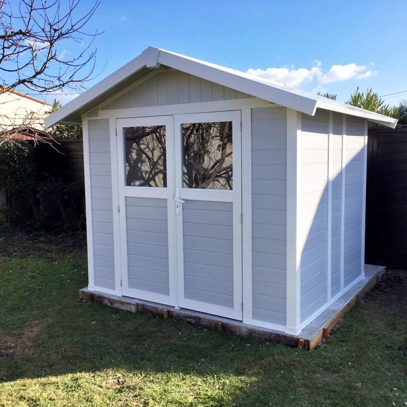 Abri De Jardin En PVC 4,9m² DECO Gris Clair Et Blanc Grosfillex + Kit Ancrage Offert 7 Abri De Jardin En PVC 4,9m² DECO Gris Clair Et Blanc Grosfillex + Kit Ancrage Offert – Image 5