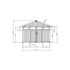Abri De Jardin En PVC 7,53m² UTILITY Blanc Et Gris Vert Grosfillex + Kit Ancrage Offert -Nesling Magasin abri de jardin en pvc 753m utility blanc et gris vert grosfillex 2