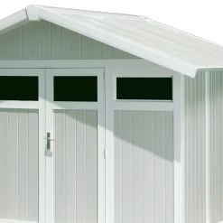 Abri De Jardin En PVC 7,53m² UTILITY Blanc Et Gris Vert Grosfillex + Kit Ancrage Offert -Nesling Magasin abri de jardin en pvc 753m utility blanc et gris vert grosfillex 5