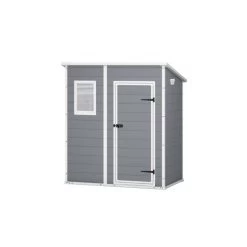 Abri De Jardin En Résine 2,06m² Monopente + Plancher Gris Keter -Nesling Magasin abri de jardin en resine 206m monopente plancher gris keter 2