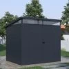 Abri De Jardin En Résine 4,10m² Anthracite Toit Monopente Skylight + Plancher - Jobu -Nesling Magasin abri de jardin en resine 410m anthracite toit monopente skylight plancher jobu