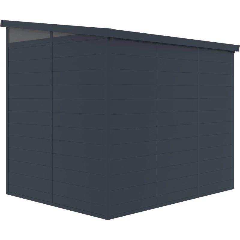 Abri De Jardin En Résine 4,10m² Anthracite Toit Monopente Skylight + Plancher - Jobu 6 Abri De Jardin En Résine 4,10m² Anthracite Toit Monopente Skylight + Plancher - Jobu – Image 4