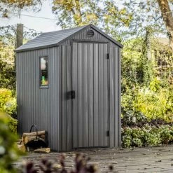 Abri De Jardin En Résine Aspect Bois Grisé 2,3m² Darwin 46 + Plancher - Keter