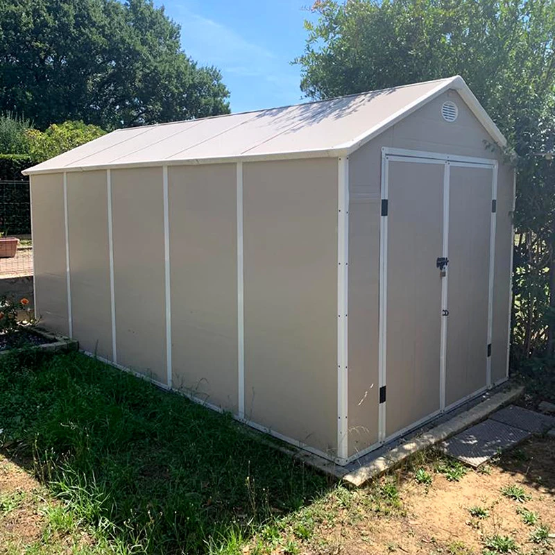 Abri De Jardin En Résine Beige 11m² + Kit De Fondation - JOBU 4 Abri De Jardin En Résine Beige 11m² + Kit De Fondation - JOBU – Image 2
