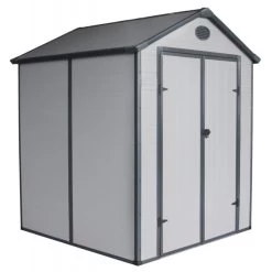 Abri De Jardin En Résine Gris 3,65m² + Kit De Fondation - JOBU -Nesling Magasin abri de jardin en resine gris 365m kit de fondation jobu 2