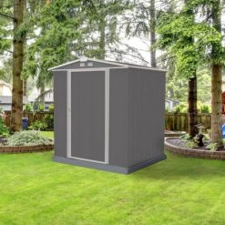 Abri De Jardin EZEE 2,3m² Toit Double Pente En Acier Galvanisé Anthracite Spacemaker -Nesling Magasin abri de jardin ezee 23 m toit double pente en acier galvanise anthracite spacemaker 2