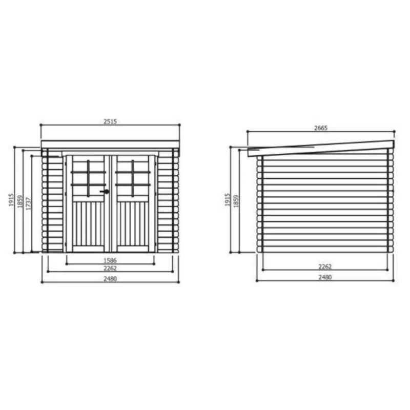 Abri De Jardin Hof 6,15m² En Bois Massif 19mm à Toit Monopente - SOLID 4 Abri De Jardin Hof 6,15m² En Bois Massif 19mm à Toit Monopente - SOLID – Image 2