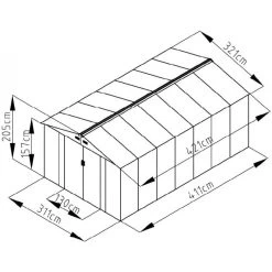 Abri De Jardin Métal 13,51m² Imitation Bois Vieilli -Nesling Magasin abri de jardin metal 1351m imitation bois vieilli 2