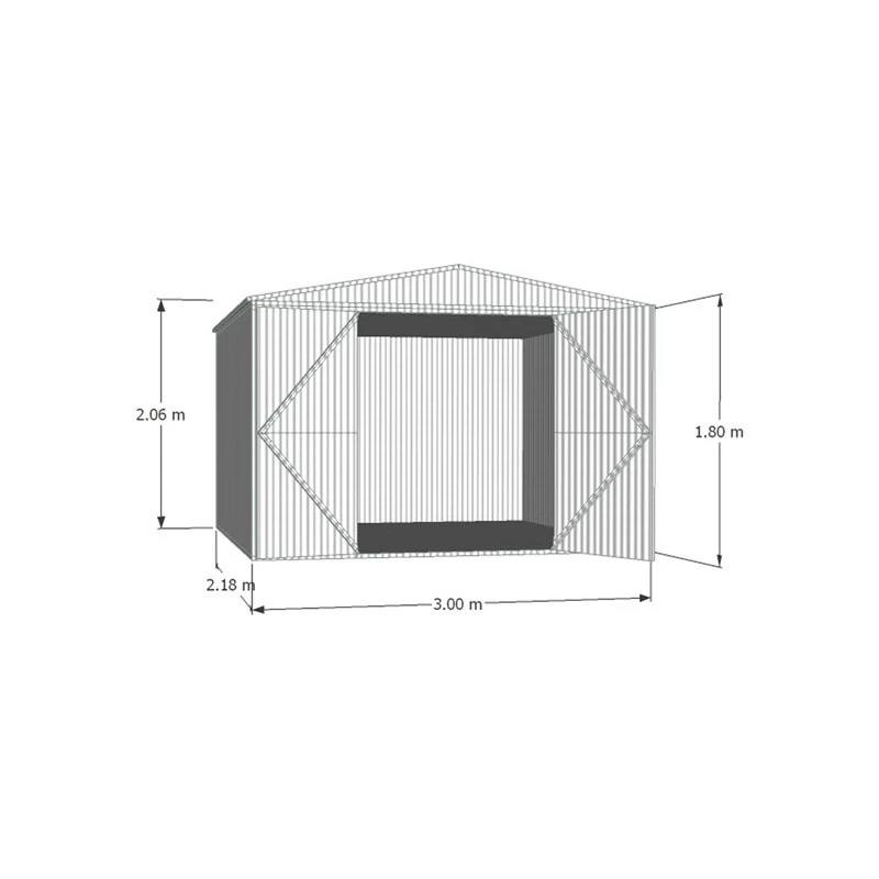 Abri De Jardin En Métal 6,5m² Silver Grey Fraser - ABSCO 6 Abri De Jardin En Métal 6,5m² Silver Grey Fraser - ABSCO – Image 4