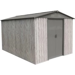 Abri De Jardin Métal 7,15m² WoodTouch Beige + Kit D'ancrage X-METAL
