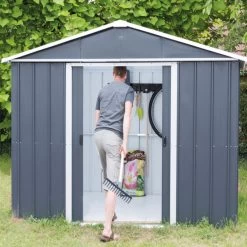 Abri De Jardin Métal Anthracite 12m² + Kit D'ancrage Inclus - YARDMASTER -Nesling Magasin abri de jardin metal anthracite 12m kit d ancrage inclus yardmaster 3