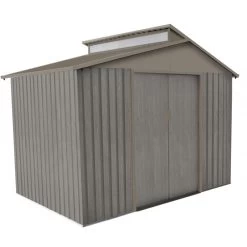 Abri De Jardin Métal Avec Puit De Lumière 5,44m² Imitation Bois Vieilli -Nesling Magasin abri de jardin metal avec puit de lumiere 544m imitation bois vieilli 3