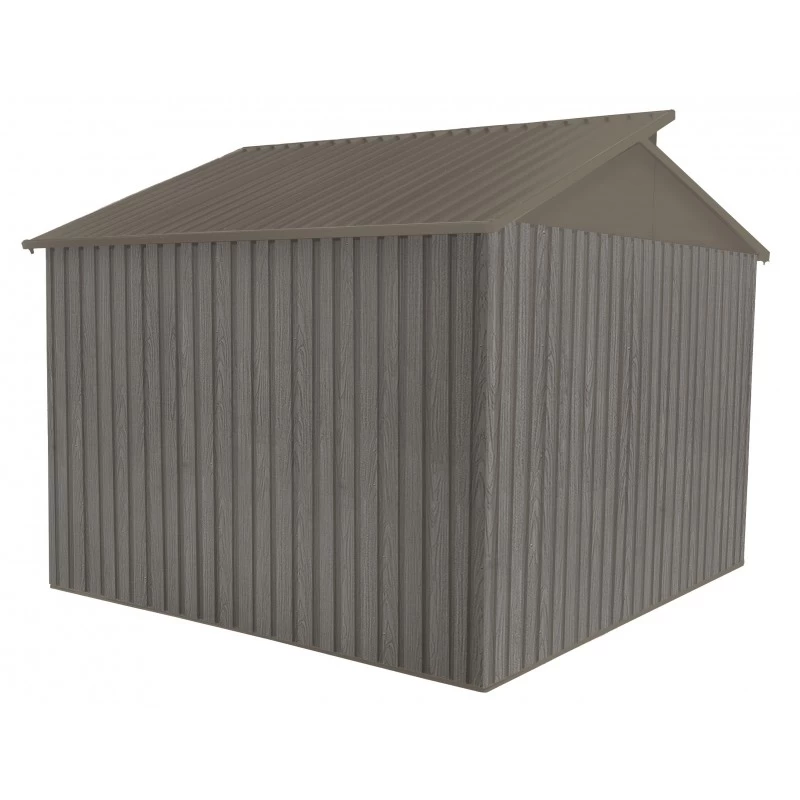 Abri De Jardin Métal Avec Puit De Lumière 7,25m² Imitation Bois Vieilli 4 Abri De Jardin Métal Avec Puit De Lumière 7,25m² Imitation Bois Vieilli – Image 2