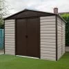 Abri De Jardin Métal Beige Et Marron 5,97m² + Kit D'ancrage Inclus - YARDMASTER
