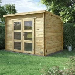 Abri De Jardin Moderne En Bois Traité Autoclave 6,1m² - Madriers 28mm - Nicia - Forest Style