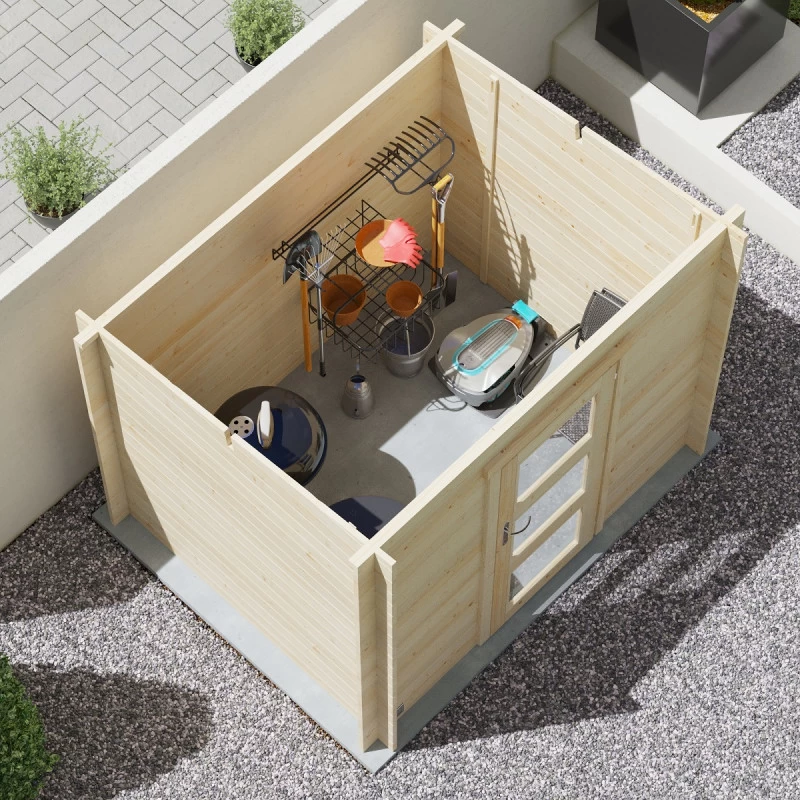 Abri De Jardin Monopente En Bois Massif 4,9m² JUNO MODERN – Madriers 19mm – Forest Style 6 Abri De Jardin Monopente En Bois Massif 4,9m² JUNO MODERN – Madriers 19mm – Forest Style – Image 4