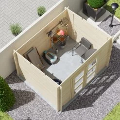 Abri De Jardin Monopente En Bois Massif 7,4m² AMAZONIE – Madriers 28mm – Forest Style -Nesling Magasin abri de jardin monopente en bois massif 74m amazonie madriers 28mm forest style 3