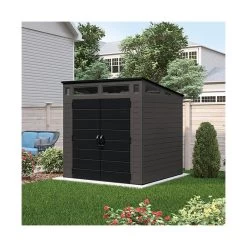 Abri De Jardin Polyéthylène 25mm Gris Foncé 4,88m² Modern + Plancher - SUNCAST