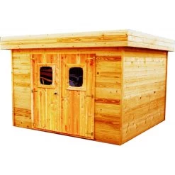 Abri De Jardin Toit Plat DINAN 16,89m² En Madriers Douglas 28mm Toit Bac Acier - HABRITA -Nesling Magasin abri dinan 1677m en madriers douglas 28mm sans plancher habrita 2