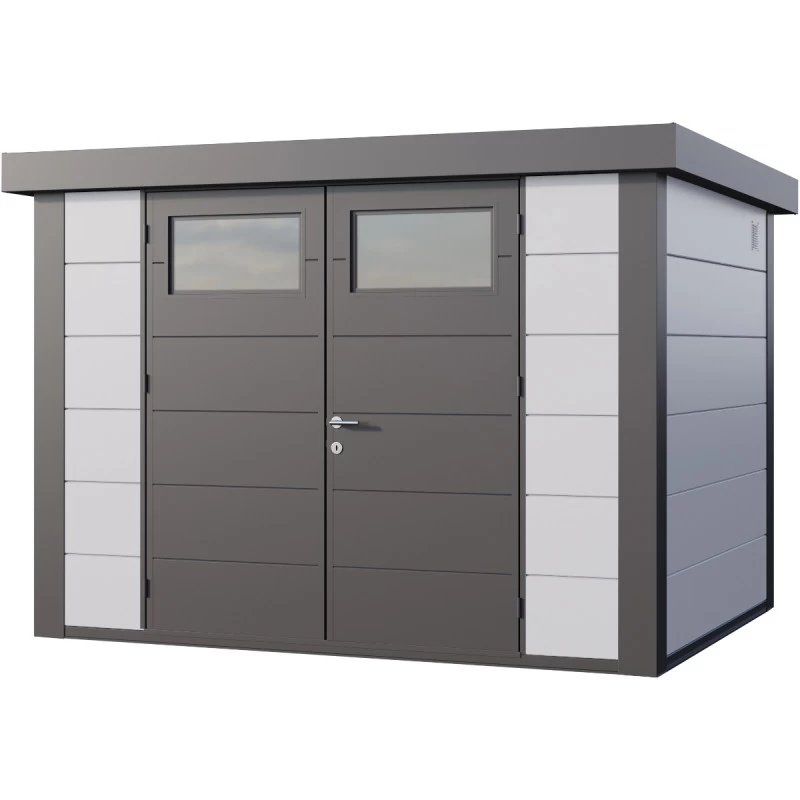 Abri En Acier Galvanisé Gris Blanc 7,1m² Avec Double Porte Eleganto 3024 Telluria 3 Abri En Acier Galvanisé Gris Blanc 7,1m² Avec Double Porte Eleganto 3024 Telluria